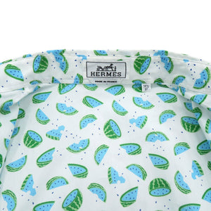 新品同様 エルメス スイカ柄 サイズ37 コットン マルチカラー 長袖シャツ 1672【中古】HERMES メンズ
