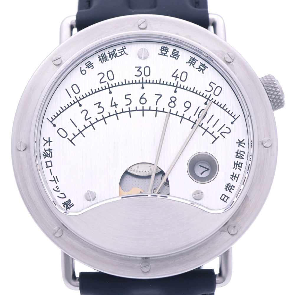 新品同様 大塚ローテック 6号 レトログラード 自動巻き 腕時計 SS/レザー シルバー 1681【中古】OTSUKA LOTEC メンズ