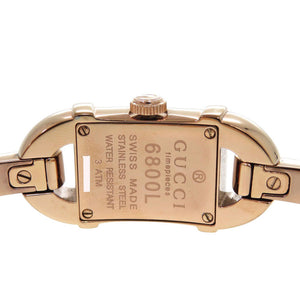 美品 グッチ 6800L ピンクゴールド シェル文字盤 SS ホワイト クオーツ 腕時計 1683【中古】GUCCI