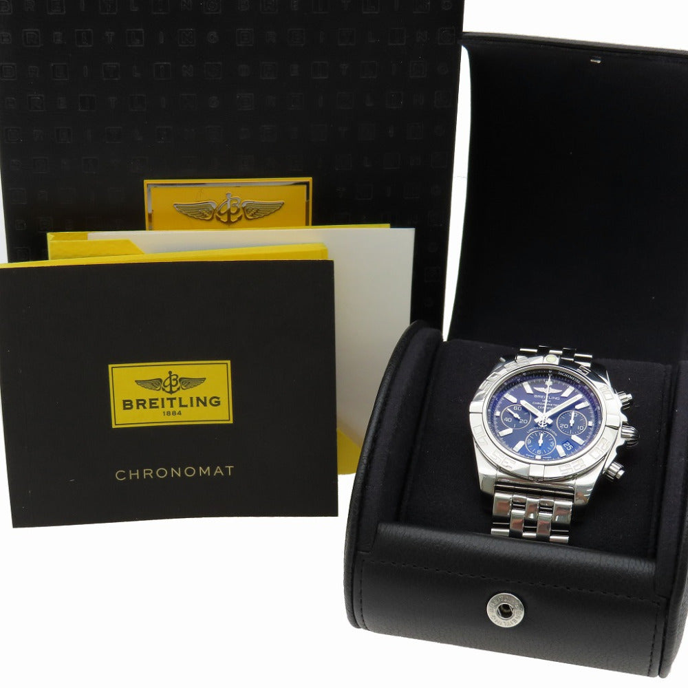 美品 ブライトリング
 自動巻き クロノマット44 日本限定 AB0111 腕時計
 ステンレススチール ブラック 1686
【中古】BREITLING メンズ