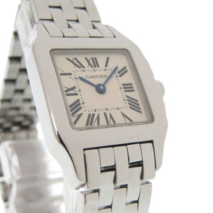 美品 カルティエ サントス ドゥモワぜル W25064Z5 SS ホワイト シルバー クオーツ 腕時計 白文字盤 1687【中古】CARTIER