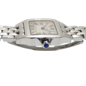 美品 カルティエ サントス ドゥモワぜル W25064Z5 SS ホワイト シルバー クオーツ 腕時計 白文字盤 1687【中古】CARTIER