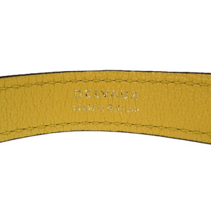 美品 デルボー ショート チェーン レザー イエロー ゴールド金具 金 ショルダーストラップ 1735【中古】DELVAUX