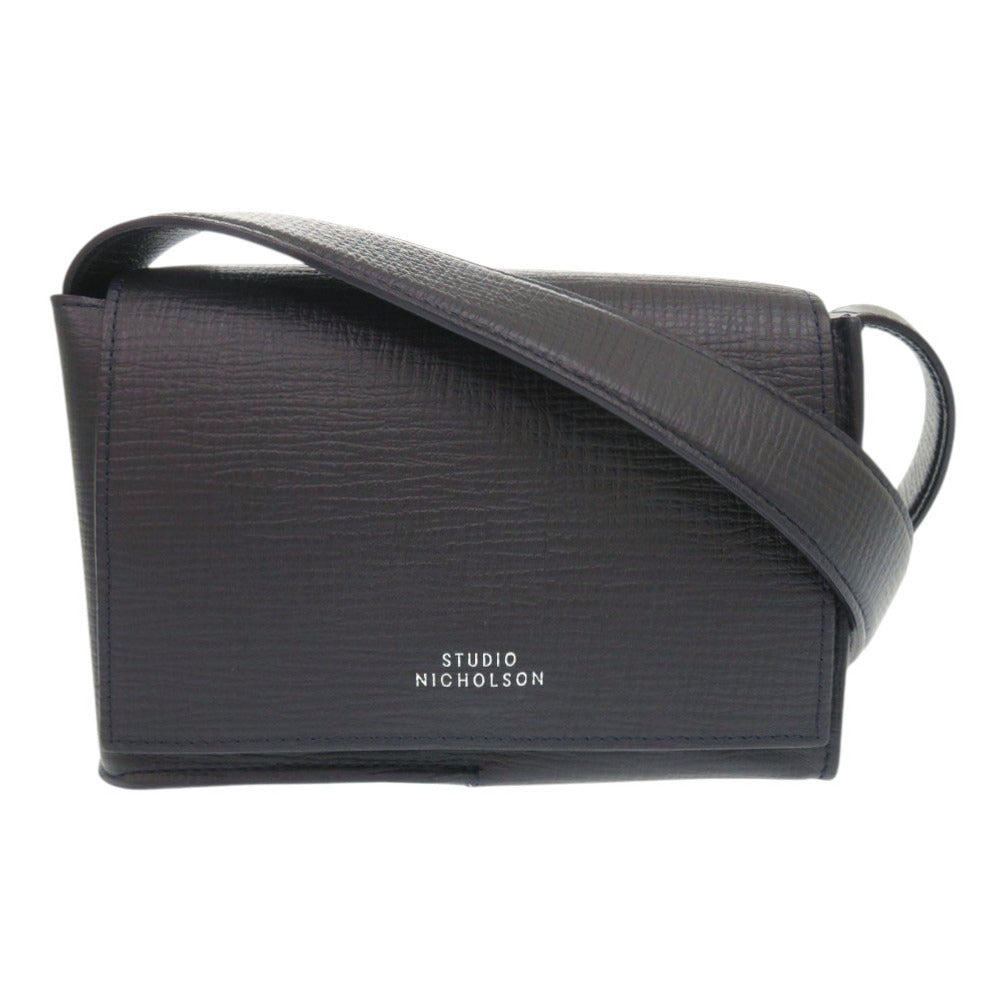 新品同様 スタジオ ニコルソン MESHI MINI レザー ネイビー ショルダーバッグ 1746【中古】STUDIO NICHOLSON