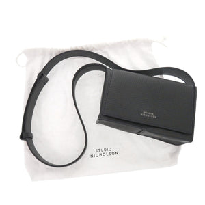 新品同様 スタジオ ニコルソン MESHI MINI レザー ネイビー ショルダーバッグ 1746【中古】STUDIO NICHOLSON