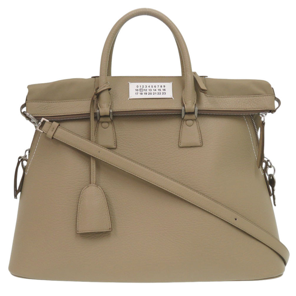 新品同様 メゾン マルジェラ 2WAY 5AC S56WG0092 レザー ベージュ ハンドバッグ 1751【中古】Maison Margiela