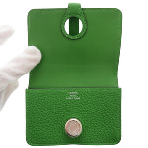 未使用 エルメス ドゴン カードケース トゴ ヴェールユッカ シルバー金具 B刻印(2023年製) 緑 1753【中古】HERMES