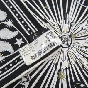 未使用品 エルメス バンダナ カレ55 コーラス ステラルム シルク ブラック ホワイト スカーフ 1754【中古】HERMES