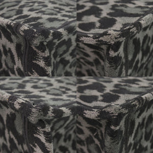 美品 クリスチャンディオール レオパード ブックトート ラージ 50-MA-0251 キャンバス ブラック系 トートバッグ 黒 1762【中古】Christian Dior