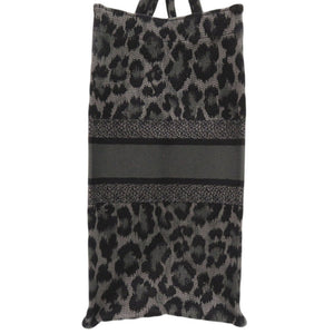 美品 クリスチャンディオール レオパード ブックトート ラージ 50-MA-0251 キャンバス ブラック系 トートバッグ 黒 1762【中古】Christian Dior