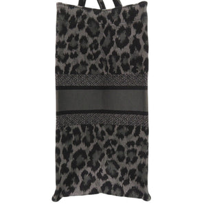 美品 クリスチャンディオール レオパード ブックトート ラージ 50-MA-0251 キャンバス ブラック系 トートバッグ 黒 1762【中古】Christian Dior