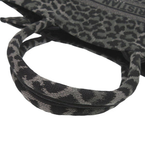 美品 クリスチャンディオール レオパード ブックトート ラージ 50-MA-0251 キャンバス ブラック系 トートバッグ 黒 1762【中古】Christian Dior