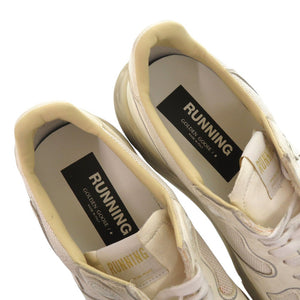 未使用品 ゴールデングース Running Sole スニーカー ローカット インヒール レザー コットン オフホワイト 1776【中古】GOLDEN GOOSE