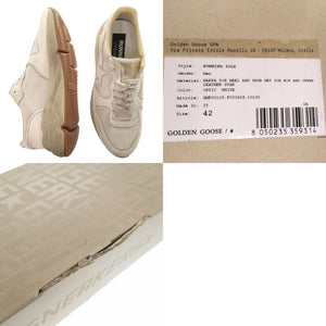 未使用品 ゴールデングース Running Sole スニーカー ローカット インヒール レザー コットン オフホワイト 1776【中古】GOLDEN GOOSE