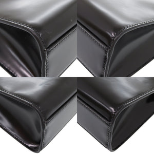 未使用品 バリー エンブレムスモール パレス 761346608116 パテントレザー キャンバス ブラック ゴールド金具 黒 トートバッグ 1790【中古】BALLY