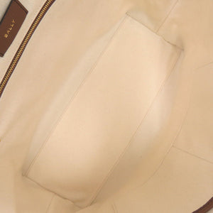 未使用 バリー ポーチ付 キャンバス/レザー ベージュ トートバッグ 1791【中古】BALLY