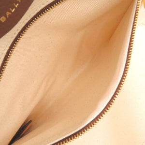 未使用 バリー ポーチ付 キャンバス/レザー ベージュ トートバッグ 1791【中古】BALLY