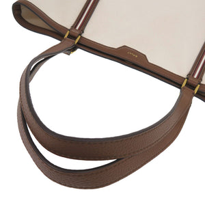 未使用 バリー ポーチ付 キャンバス/レザー ベージュ トートバッグ 1791【中古】BALLY