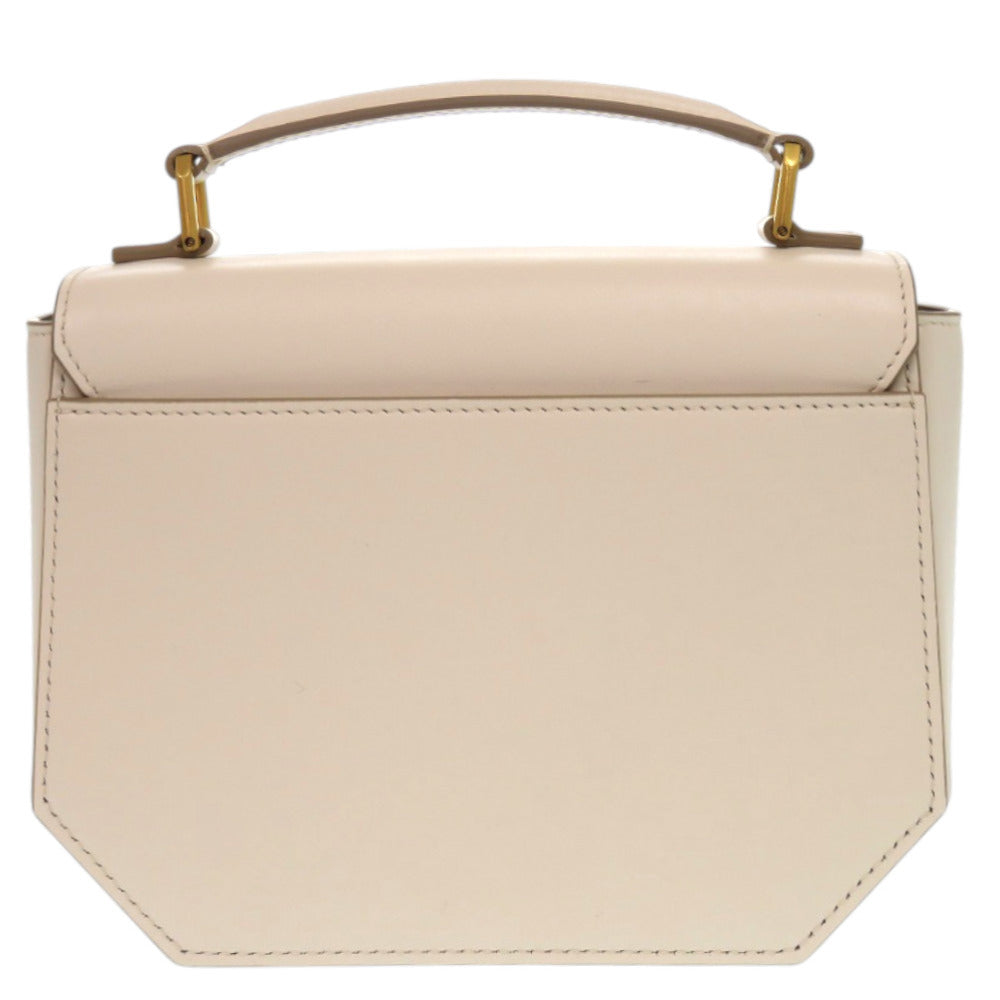 未使用品 バリー ミニエンブレムフォリオ 牛革 ホワイト ゴールド金具 白 ハンドバッグ 1792【中古】BALLY