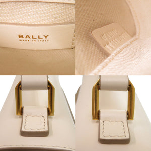 未使用品 バリー ミニエンブレムフォリオ 牛革 ホワイト ゴールド金具 白 ハンドバッグ 1792【中古】BALLY