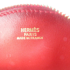 エルメス フルーツモチーフ レザー ゴールド金具 レッド ホワイト コインケース 小銭入れ 1813【中古】HERMES