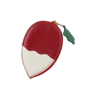 エルメス フルーツモチーフ レザー ゴールド金具 レッド ホワイト コインケース 小銭入れ 1813【中古】HERMES