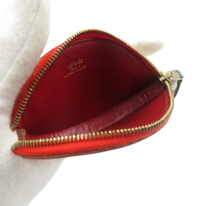 エルメス フルーツモチーフ レザー ゴールド金具 レッド ホワイト コインケース 小銭入れ 1813【中古】HERMES