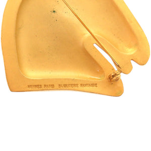 エルメス シュバル ホース 馬 ブローチ GP ゴールド 金 1816【中古】HERMES