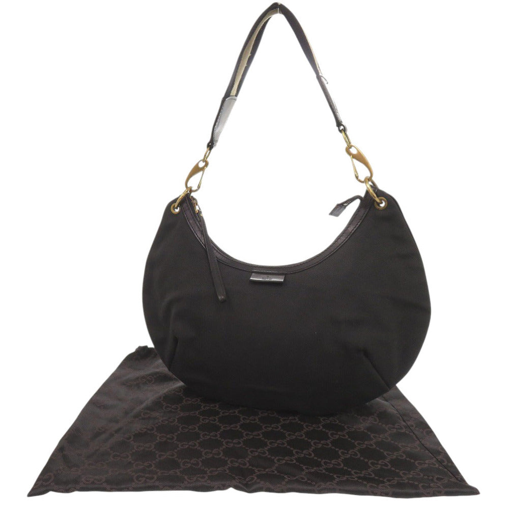 美品 グッチ ワンショルダー 106663 キャンバス/レザー ブラック ショルダーバッグ 黒 1818【中古】GUCCI