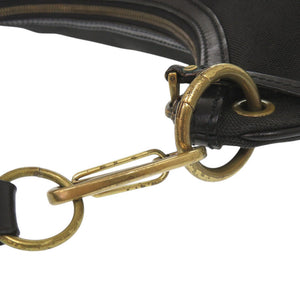 美品 グッチ ワンショルダー 106663 キャンバス/レザー ブラック ショルダーバッグ 黒 1818【中古】GUCCI