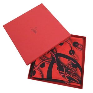 新品同様 クリスチャンルブタン ノベルティー シルク レッド ブラック バンダナスカーフ スカーフ 1819【中古】Christian Louboutin