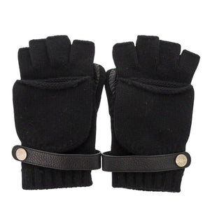 エルメス リオネル カシミヤ セリエボタン ブラック 2way 手袋 グローブ 黒 1833【中古】HERMES