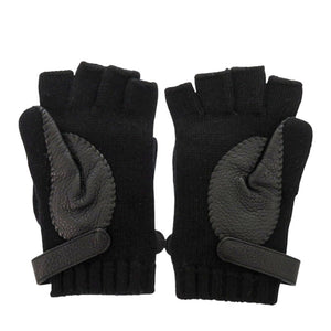 エルメス リオネル カシミヤ セリエボタン ブラック 2way 手袋 グローブ 黒 1833【中古】HERMES