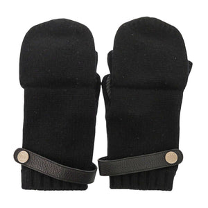 エルメス リオネル カシミヤ セリエボタン ブラック 2way 手袋 グローブ 黒 1833【中古】HERMES