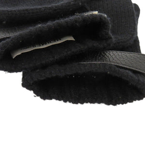 エルメス リオネル カシミヤ セリエボタン ブラック 2way 手袋 グローブ 黒 1833【中古】HERMES