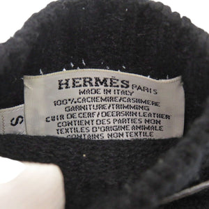 エルメス リオネル カシミヤ セリエボタン ブラック 2way 手袋 グローブ 黒 1833【中古】HERMES