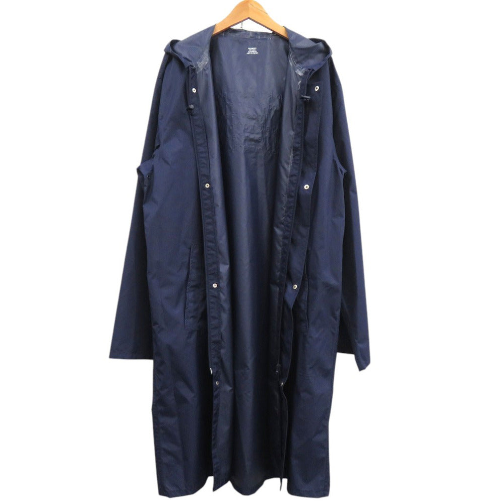 美品 ヴェトモン オーバーサイズド レインコート シームシーリング加工 フード付き ナイロン ポリウレタン ブルー 1845【中古】VETEMENTS