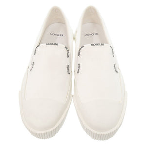 未使用品 モンクレール GLISSIERE TRI サイズ43 キャンバス ラバー ホワイト スリッポン スニーカー 白 1847【中古】MONCLER メンズ