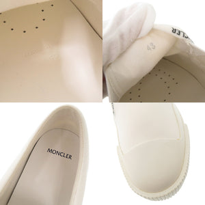未使用品 モンクレール GLISSIERE TRI サイズ43 キャンバス ラバー ホワイト スリッポン スニーカー 白 1847【中古】MONCLER メンズ
