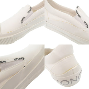 未使用品 モンクレール GLISSIERE TRI サイズ43 キャンバス ラバー ホワイト スリッポン スニーカー 白 1847【中古】MONCLER メンズ