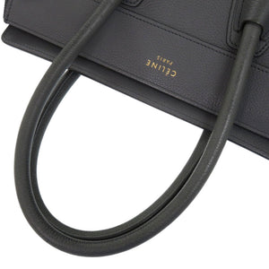 セリーヌ ラゲージ マイクロショッパー S-CU-4107 レザー グレー 灰 ハンドバッグ 1861【中古】CELINE