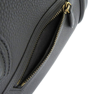 セリーヌ ラゲージ マイクロショッパー S-CU-4107 レザー グレー 灰 ハンドバッグ 1861【中古】CELINE