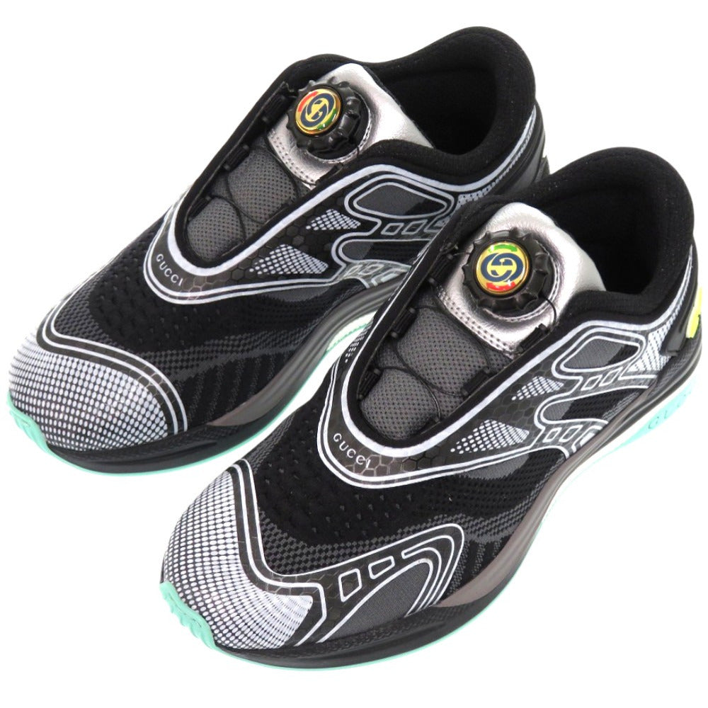 未使用品 グッチ ウルトラペースR インターロッキングG A3811239 ファブリック ブラック 黒 スニーカー 1868【中古】GUCCI