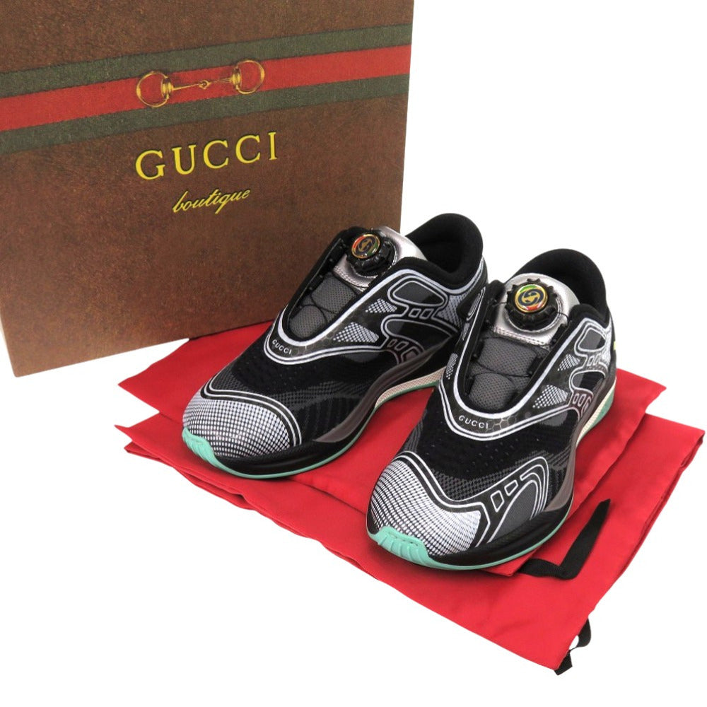 未使用品 グッチ ウルトラペースR インターロッキングG A3811239 ファブリック ブラック 黒 スニーカー 1868【中古】GUCCI