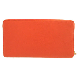 未使用 フルラ 737145 レザー オレンジ ラウンドファスナー長財布 財布 1869【中古】FURLA