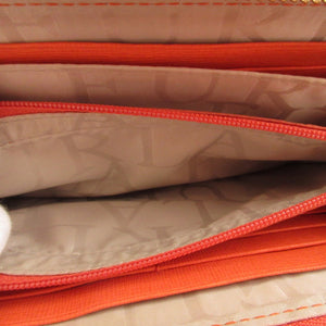 未使用 フルラ 737145 レザー オレンジ ラウンドファスナー長財布 財布 1869【中古】FURLA