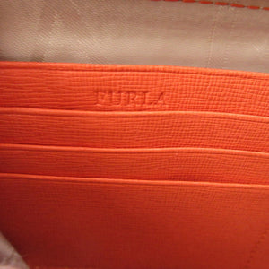 未使用 フルラ 737145 レザー オレンジ ラウンドファスナー長財布 財布 1869【中古】FURLA