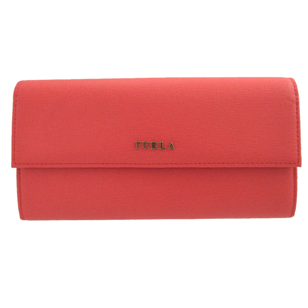 未使用 フルラ 733841 レザー ピンク 2つ折り長財布 財布 1870【中古】FURLA