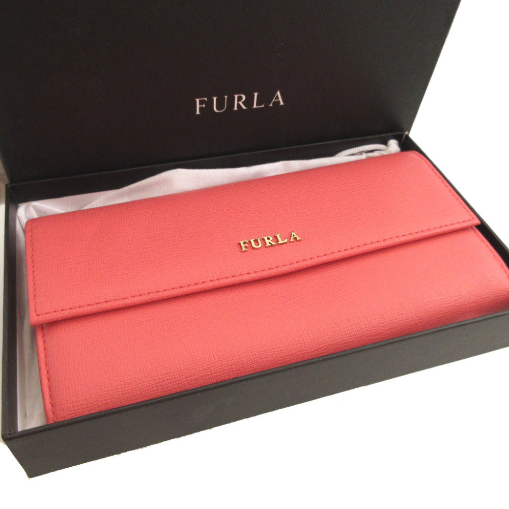 未使用 フルラ 733841 レザー ピンク 2つ折り長財布 財布 1870【中古】FURLA