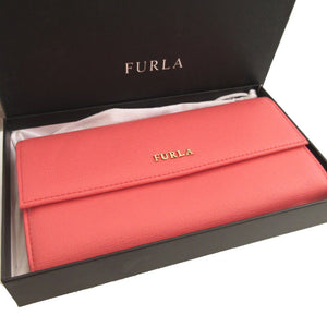 未使用 フルラ 733841 レザー ピンク 2つ折り長財布 財布 1870【中古】FURLA